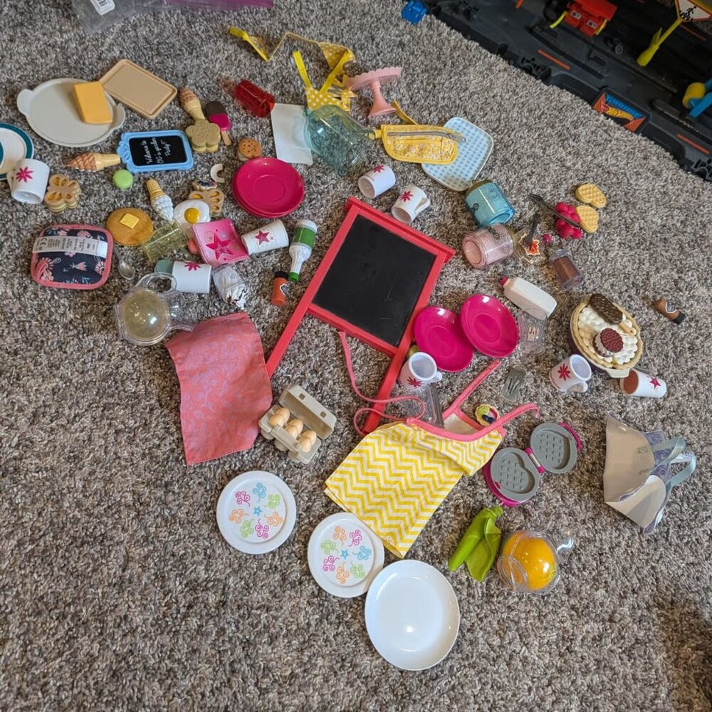 American girl doll food accessories huge lot